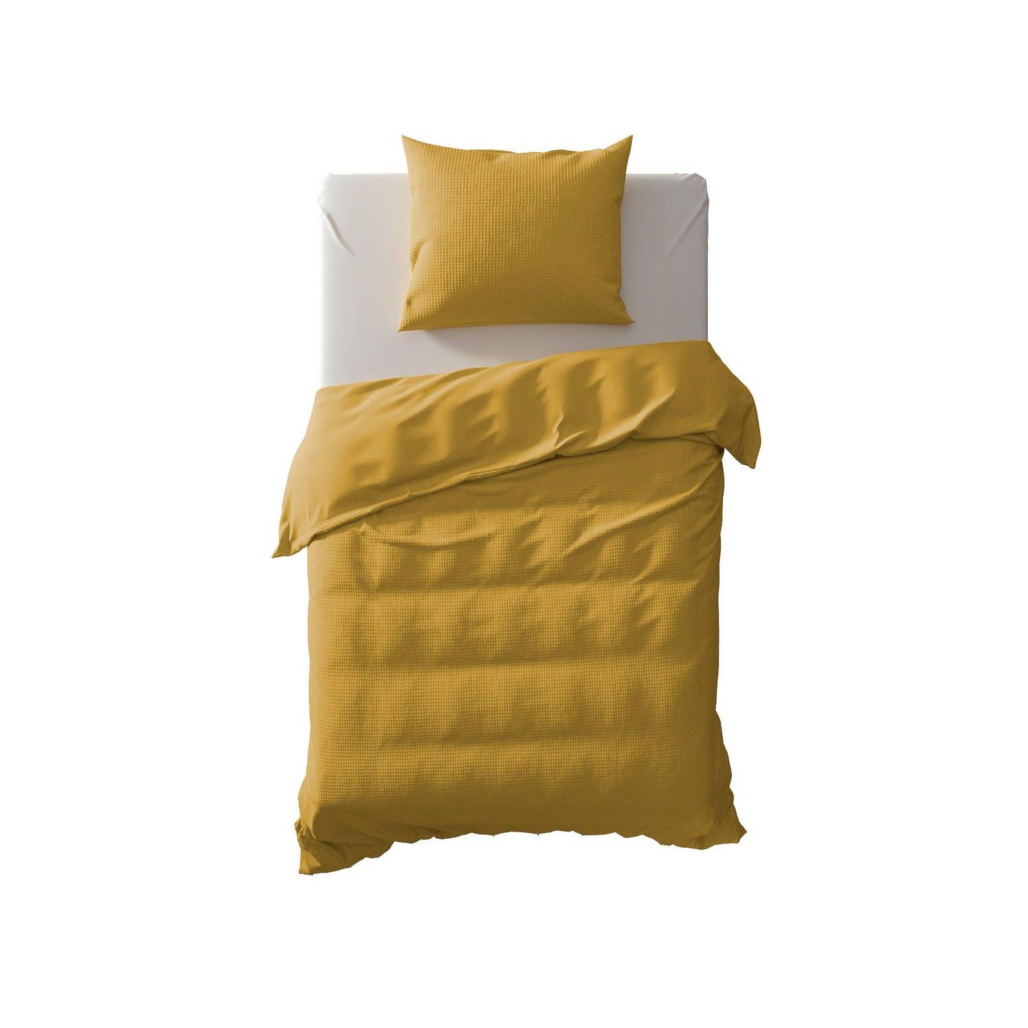 Yellow Cialda Dekbedovertrek - Eenpersoons - 140x200/220 cm - Ochre Gold