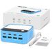 Relife Chargeur Station Q2, 120W, 5A, 4 x USB-A - 4 x USB-C, Bleu