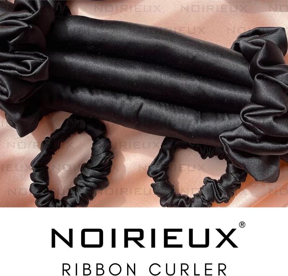 NOIRIEUX® Heatless curls - Heatless Haarkruller - Zijde haarkruller - Heatless curling ribbon silk – Zwart