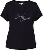 JOOP! Jeans Pyjamaoberteil Glamour Zwart Korte Mouw Modal Elastaan Effen Dames XL