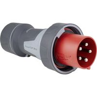 as - Schwabe Mennekes CEE-Stecker 400 V 125 A mit Schraubanschluss, 1 Stück, rot, 61424