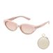 Beneunder FD315-CN101 Lunettes de soleil pliables œil-de-chat, monture rose, verres rose clair