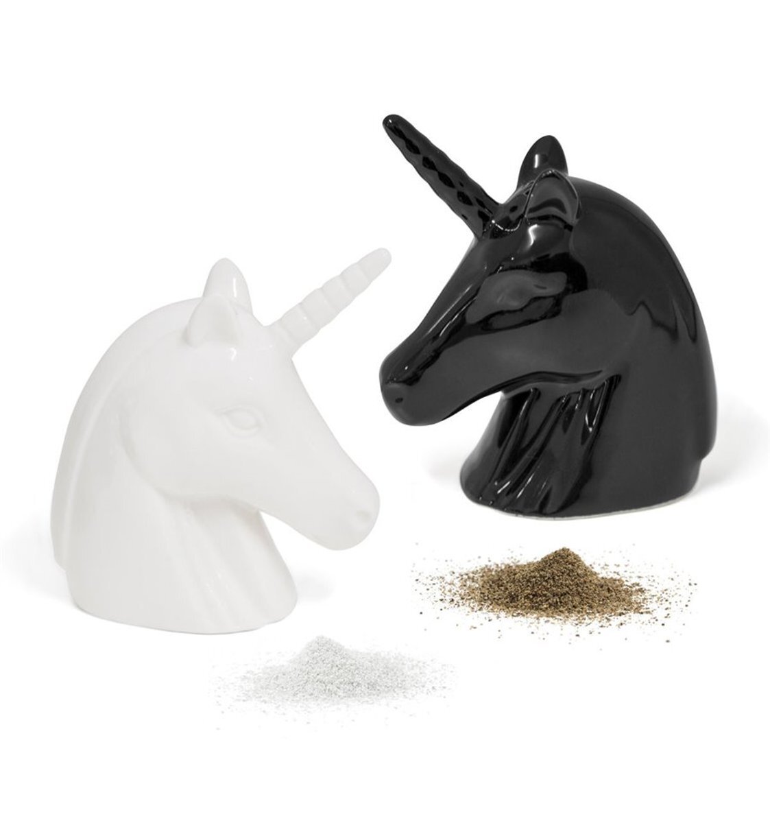Balvi peper en zoutstel Unicorn zwart wit keramiek