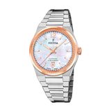 Festina Swiss Made Dameshorloge Anal. van RVS 316l Zilverkleurig