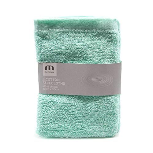 MERIDIANA Super Soft Katoenen Washandjes - Pastel Groen - 3 Stuks - 30x30cm