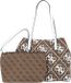 GUESS Vikky Large Tote Latte Logo / White Sac porté épaule