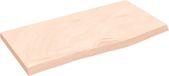 vidaXL Wastafelblad 60x30x(2-4) cm onbehandeld massief eikenhout