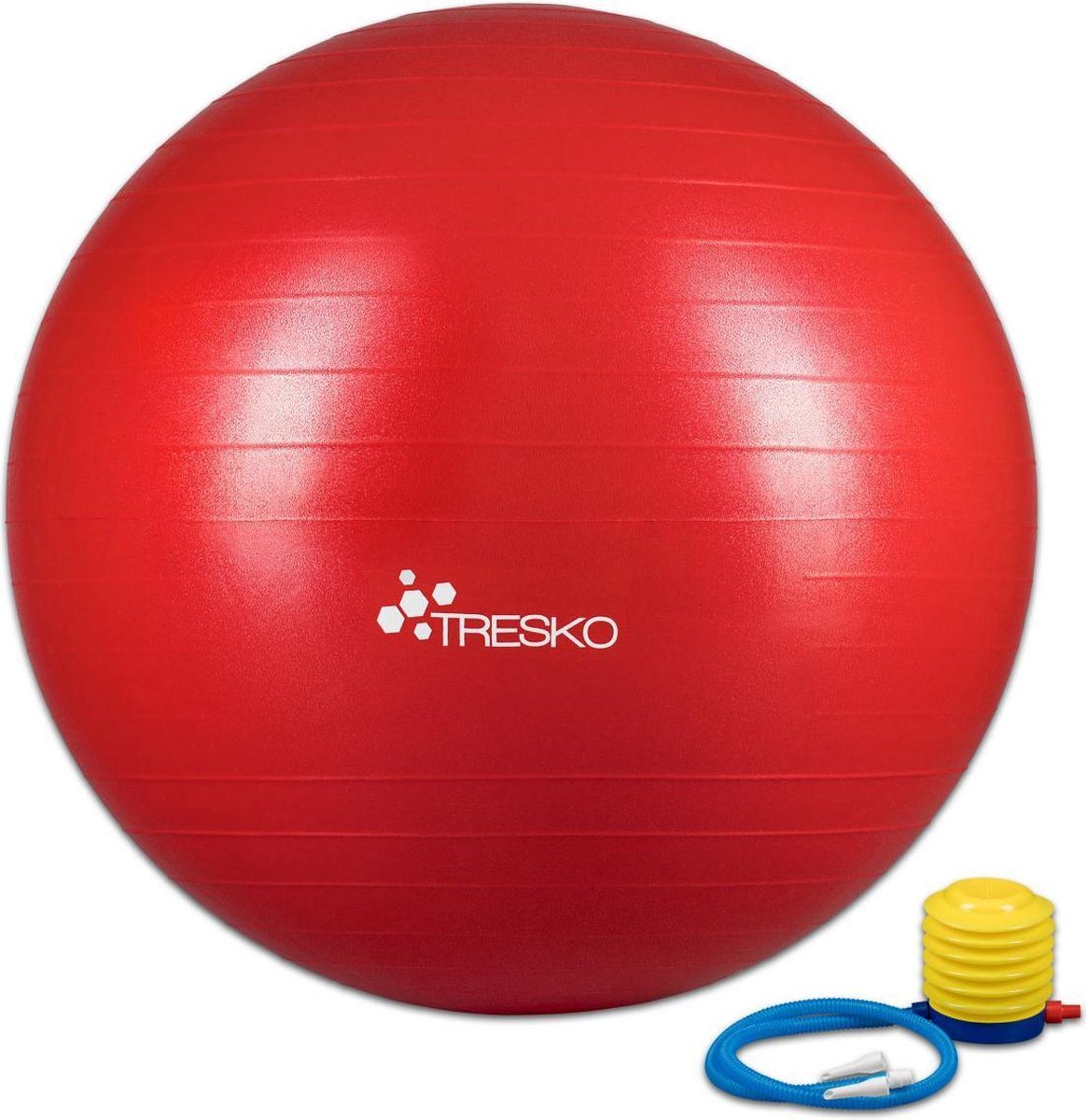 Tresko Fitnessbal met pomp - diameter 75 cm - Rood