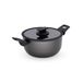 Antiaanbakpan voor inductie met deksel, braadpan van aluminium, soft-touch handgrepen, ideaal voor sauzen en pasta, compatibel met alle warmtebronnen, 26 cm, gemaakt in Italië