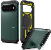 Spigen Tough Armor Hoesje Geschikt voor Google Pixel 11 Pro XL | Compatibel met MagSafe / Qi2 | Back Cover Militaire Standaard | Kickstand | Groen