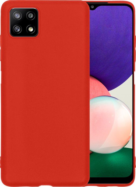 BTH Hoesje voor Samsung Galaxy A22 4G - Siliconen - Rood