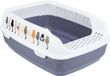 Ibenzoa® Ruime kattenbak met stijlvol grijswit motief en hoge rand