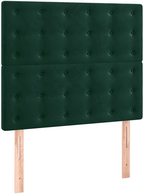 vidaXL Hoofdbord donkergroen fluweel 80x5x118/128 cm