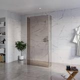 Fortifura Galeria Vrijstaande Inloopdouche - 100x200cm - Rookglas - antikalk - 8mm veiligheidsglas - 2 zijwanden - 30cm - wandsteunen en hoekprofielen - PVD - geborsteld RVS