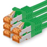 1aTTack CAT7 Netwerkkabel CAT Kabel 5 x 0.5m Groente - RJ45 10 Gigabit SFTP PIMF LSZH LAN Kabel