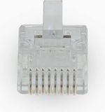 Nedis Connecteur RJ45 - RJ45 Pass Through - Solide UTP CAT5 - Droit - Plaqué or - 10 Pièces - PVC - Transparent - Boîte