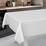 Afwasbaar ANRO Afwasbaar tafelzeil, tuintafelkleed, voor binnen en buiten, 200 x 140 cm, met zoom, wit