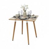 Merkloos Eettafel - 75x75x75 cm - Lichtbruin - MDF & Hout - Scandinavisch & Basic