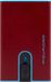 PIQUADRO Kaarthouder Blue Square Credit Card Case Slider RFID Rosso Rood