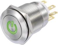 TRU COMPONENTS TC-8904680 LAS1-GQF-11/G/12V Druktoets 250 V/AC 3 A 1x aan/(aan) Moment Groen IP65 1 stuk(s)