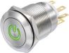 TRU COMPONENTS TC-8904680 LAS1-GQF-11/G/12V Druktoets 250 V/AC 3 A 1x aan/(aan) Moment Groen IP65 1 stuk(s)