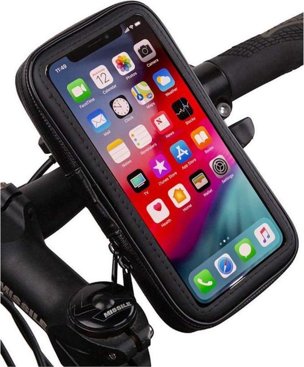 Heloo Fiets Telefoon Houder Waterdicht - Universeel voor iPhone / Samsung / Huawei - Zwart - 2023