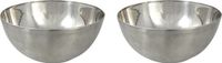 Svenska Living - 2x Kommetje - Mat Zilver - RVS - Ø19 x 9.5 cm