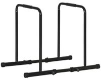 Station de dips - Barres de traction pour l'entraînement de force - Cadre en acier - Hauteur et distance réglables - Convient pour l'entraînement des bras - 90–102 x 65 x 80–90 cm - Noir