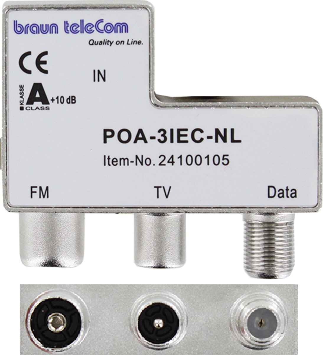 Technetix Ziggo goedgekeurde Radio TV Modem verdeler POA 3 IEC NL