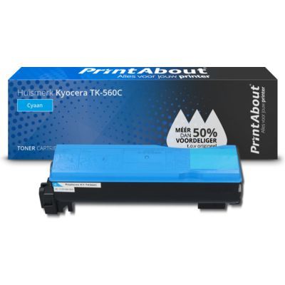 PrintAbout Huismerk Kyocera TK-560C Cyaan Toner | 11.500 Pagina's