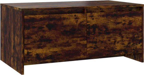 vidaXL Salontafel 90x50x41,5 cm bewerkt hout gerookt eikenkleurig