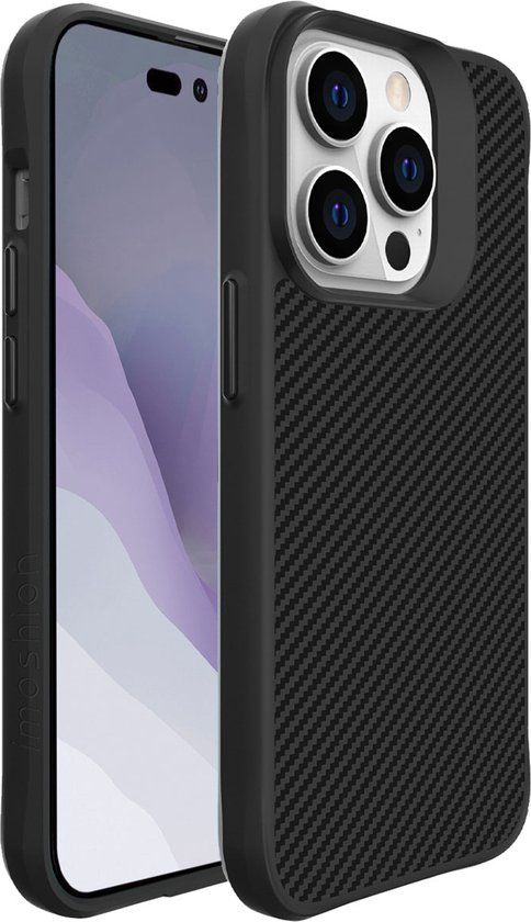 iMoshion Shockproof Case for iPhone 14 Pro Max - Rugged Hybrid Carbon - Black