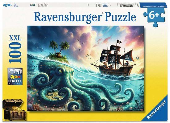 Ravensburger De Schat van de Kraken Kinderpuzzel 100 XXL Stukjes