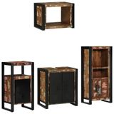 vidaXL Ensemble de salle de bain avec étagère avec rangement avec porte, 4 pièces