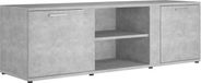 vidaXL Meuble TV - 120x34x37 cm - Bois traité - Gris béton