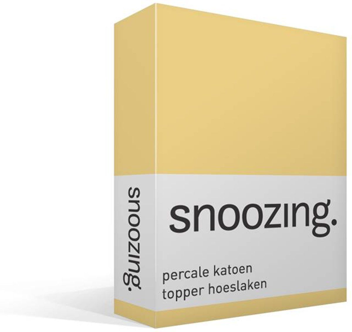 Snoozing Percale Katoen Topper Hoeslaken - Lits-jumeaux (180x210 cm) - Geel