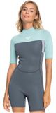 Roxy 2025 Dames Prologue 2/2mm Rug Ritssluiting Shorty Wetsuit ERJW503 Multicolor Neopreen Maat 08