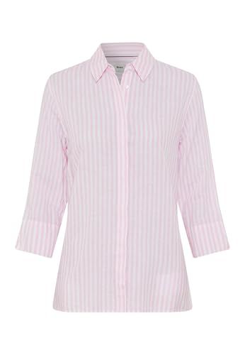 BRAX Style Vicki gestreepte blouse van linnen met verborgen knoopsluiting, 48 Rose Quartz, 38