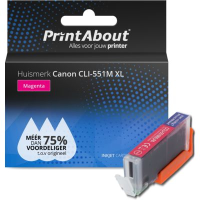 PrintAbout Huismerk Canon CLI-551M XL Inktcartridge Magenta Hoge capaciteit
