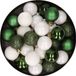 Merkloos / Sans marque Kaemingk B.V. 28x stuks kunststof kerstballen donkergroen en wit mix 3 cm - Kerstboomversiering