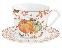 dekoratief Easy Life Grote Mok 370ml met Schotel - Herfst Pompoen Motief