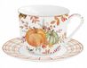 dekoratief Easy Life Grote Mok 370ml met Schotel - Herfst Pompoen Motief