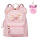 Omgoods Sac à dos pour filles, dans des couleurs unies, avec nœud et en taille mini