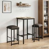 Maison Exclusive - 2 tabourets de bar, gris foncé, 40 x 32 x 64 cm, fibre de bois