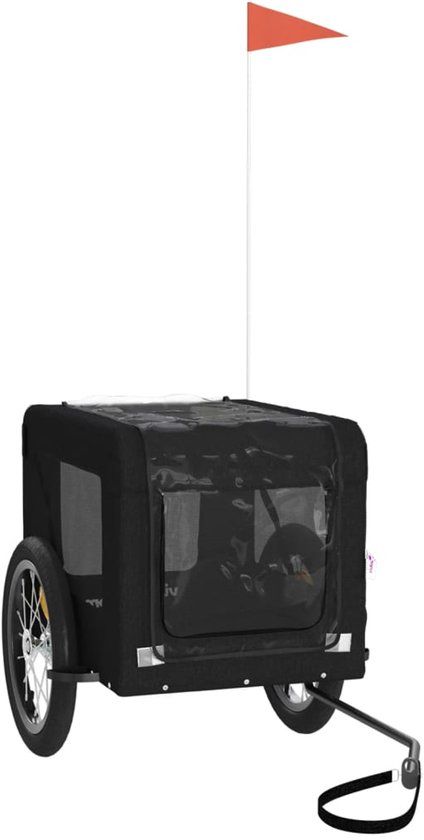 vidaXL Hondenfietstrailer voor Honden Zwart Oxford Stof en IJzer