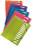 Elba 400006531, A4, Polypropyleen (PP), Blauw, Groen, Oranje, Roze, Turkoois, Portret, 12 vel, Bureaulade, doos-hechtmap