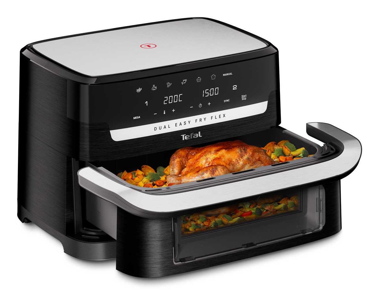 Tefal Dual Easy Fry Flex EY9228 - Airfryer - 9L - Zwart