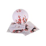 Lachineuse - Set van 4 Chinese bollantaarns – pruimenbloesem design – Ø 30 cm – binnen en tuin – meerkleurig – papier – Zen China sfeer – cadeau-idee Japan Azië – kaarsenhouder