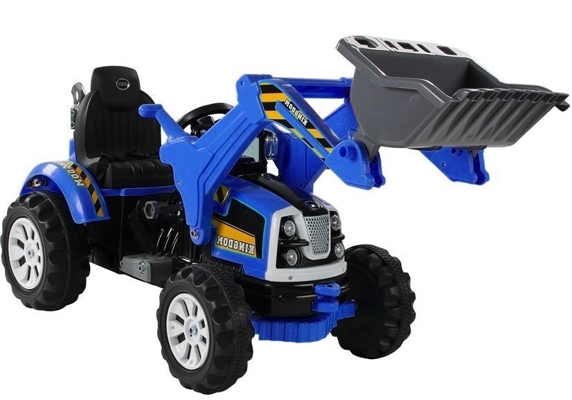 Viking Choice Elektrisch bestuurbare tractor met beweegbare schep arm - blauw