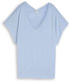 Tom Tailor - T-shirt met V-hals - Maat S - Kentucky Blue